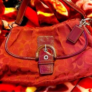 Red Coach Shoulder Bag